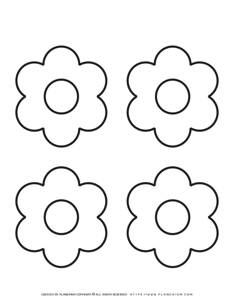 6 Petal Flower Template Four Flowers Planerium