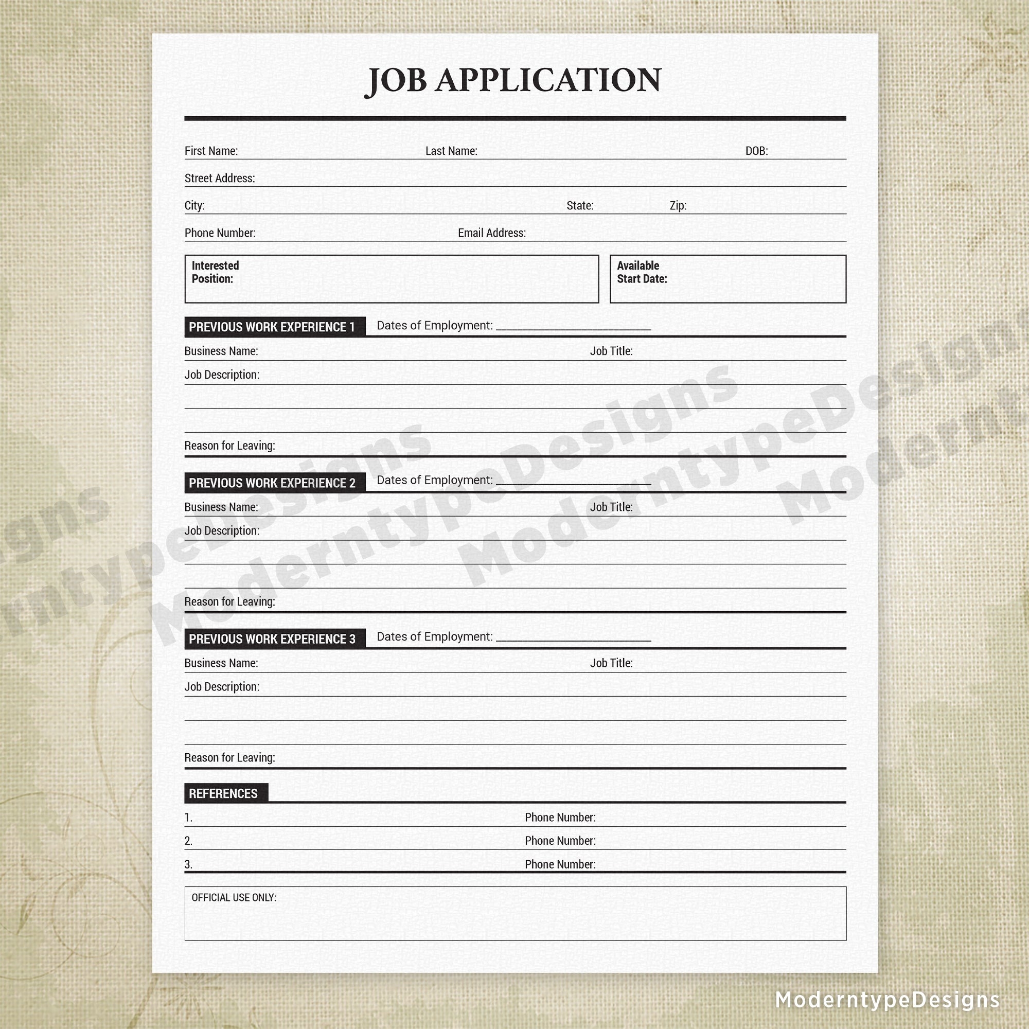 64 Free Job Application Template Free To Edit Download U0026 Print Worksheets Library