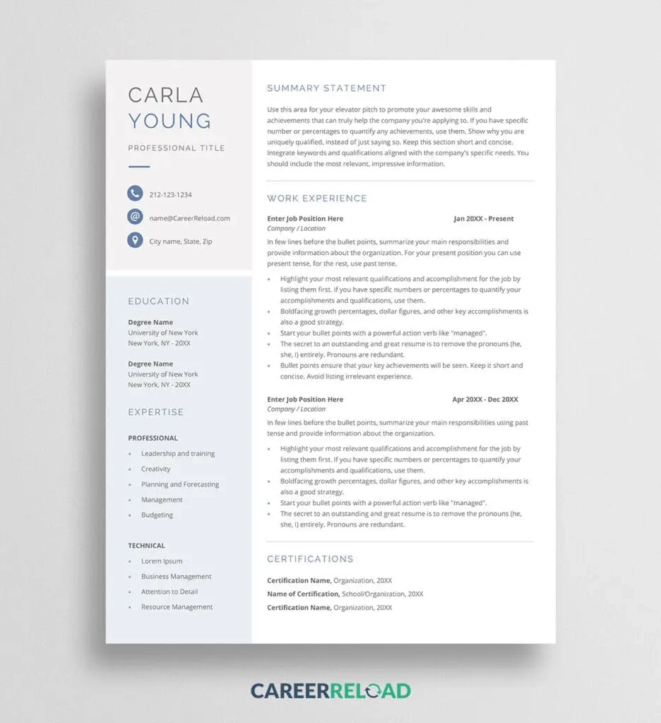 65 Free Microsoft Word Resume Templates To Download 2025
