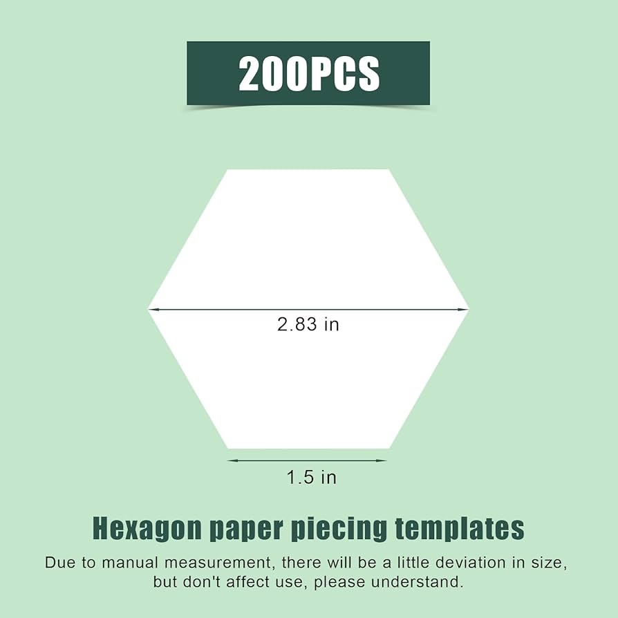 Amazon 200pcs Paper Piece Templates 1 5 Inch Hexagon Paper Templates Hexagon Paper Piecing Shapes For Quilting Supplies For Splicing Patchwork