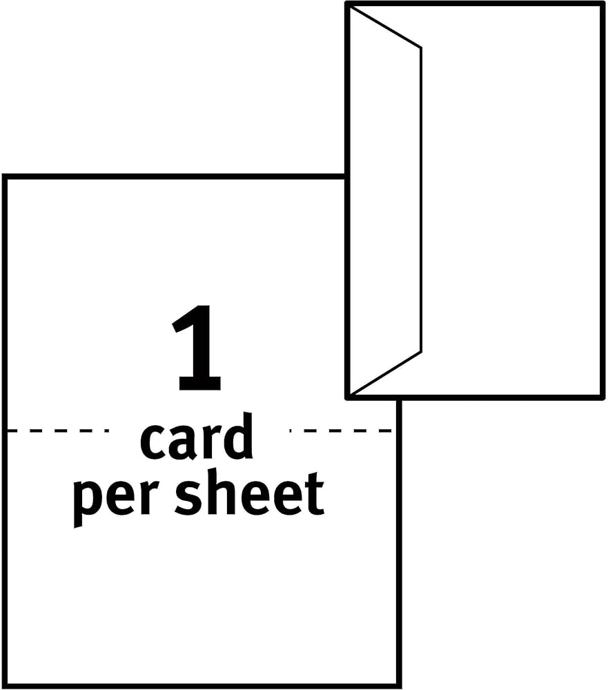 Amazon Avery Printable Greeting Cards With Envelopes Half Fold 5 5 X 8 5 Matte White 30 Blank Greeting Cards For Inkjet Printers 08316 Inkjet Printer Paper Office Products