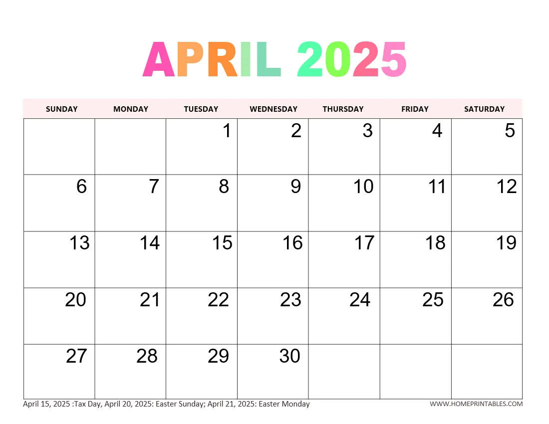 Free Printable Calendar Templates 2025