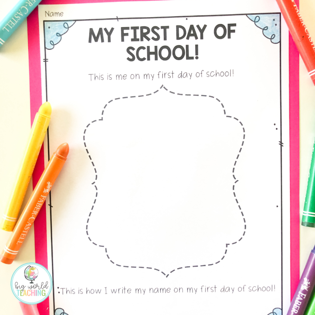 Free Printable First Day Of School Template