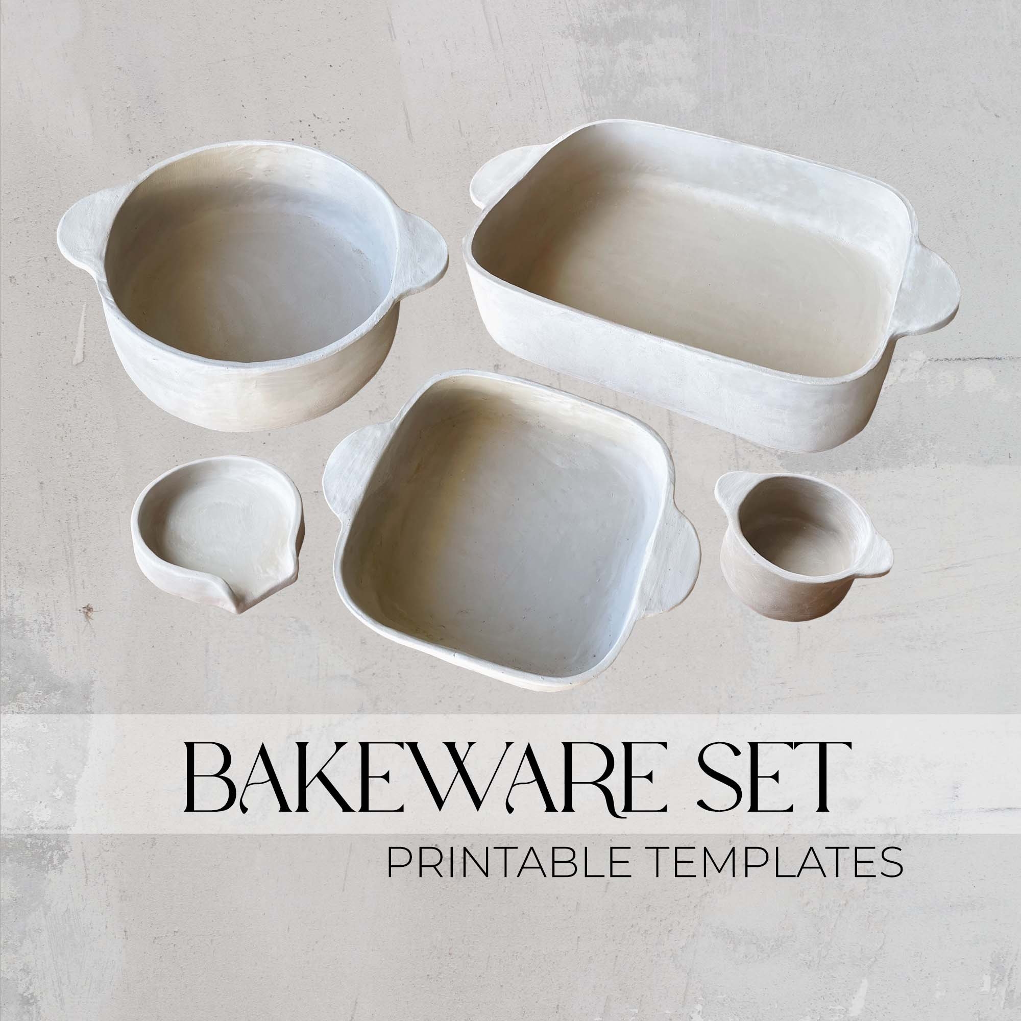 Bakeware Templates SET Ceramics Tools Slab Building Oven Dish Easy DIY Ceramic Ramekin Pottery Templates For Slab Building Tutorial Etsy Australia