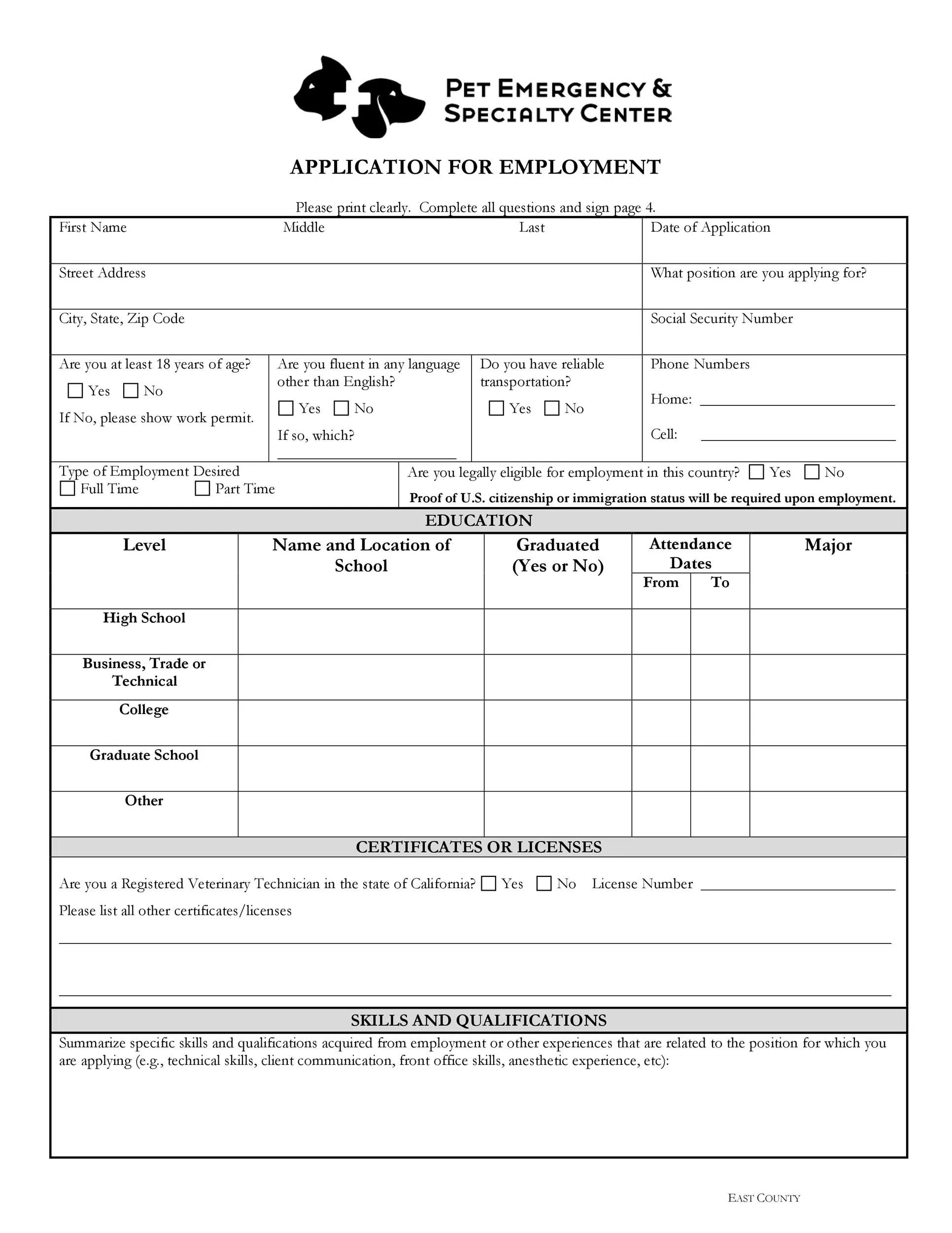 Basic Job Application Printable Printable Party Favors