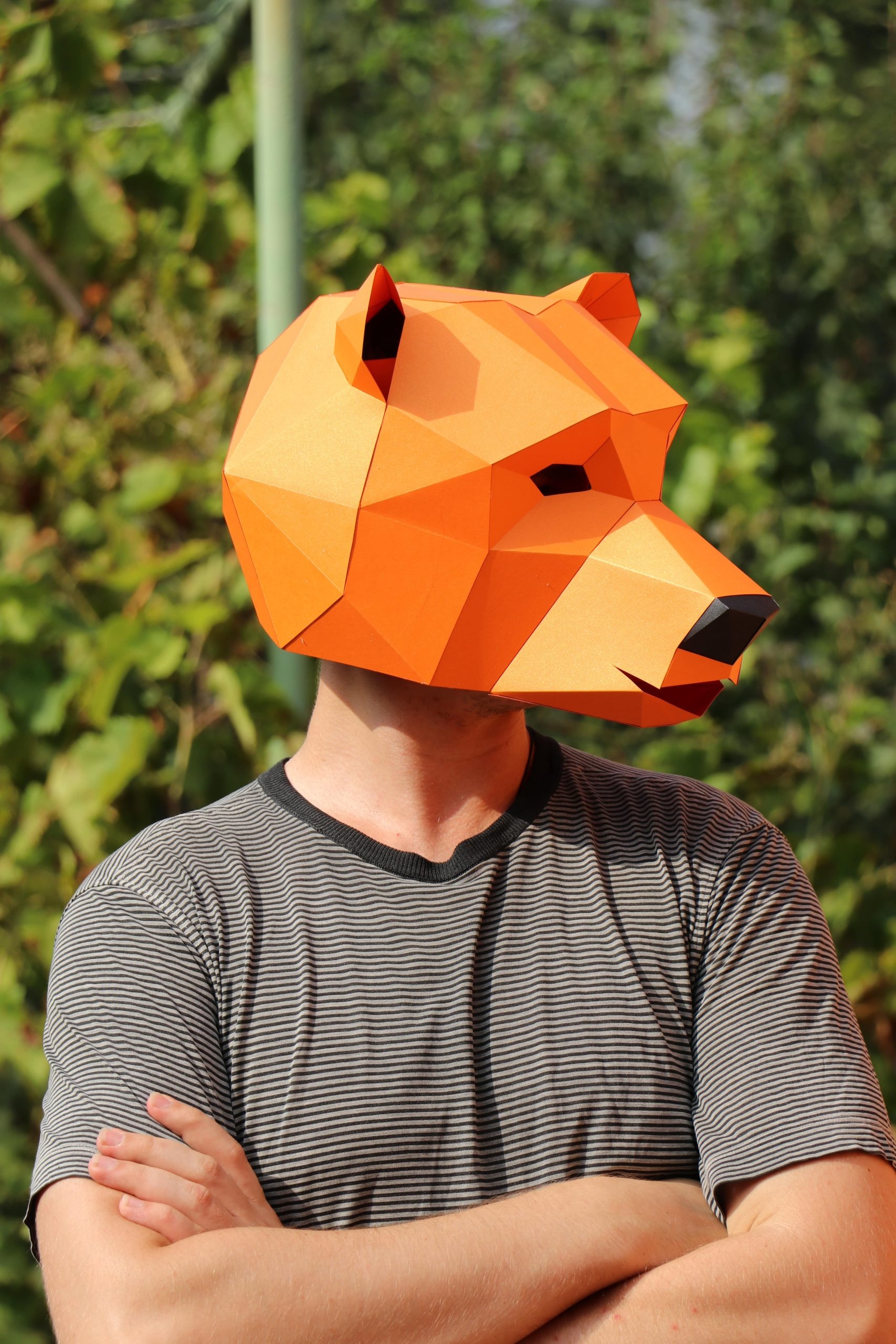 Bear Mask DIY Low Poly Mask Paper Craft Mask Pdf Template 3D Mask LACRAFTA