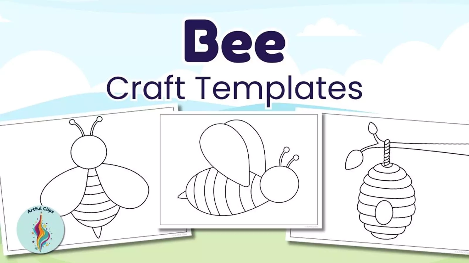 Bee Template Set Simple Blank Printable Outlines U0026 Clipart