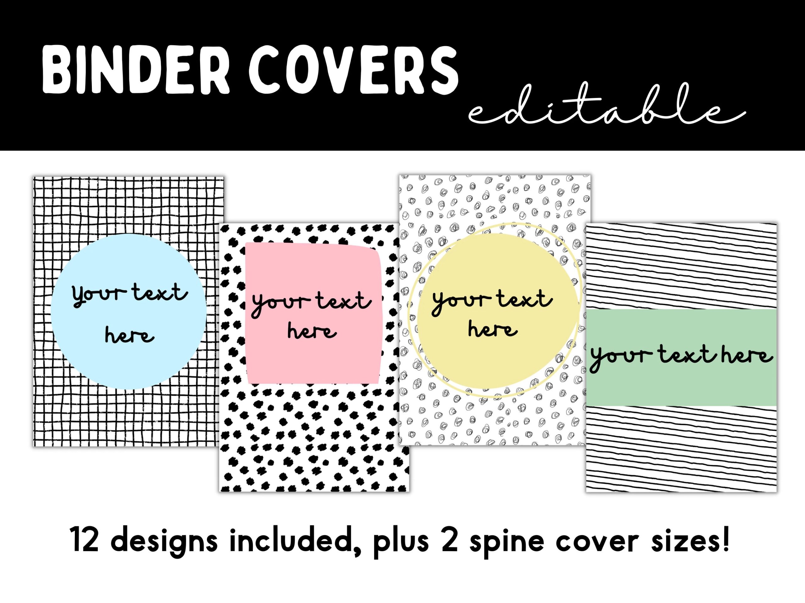 Binder Covers editable Binder Cover Printable Template Classroom Organization Classroom Decor Book Covers Etsy