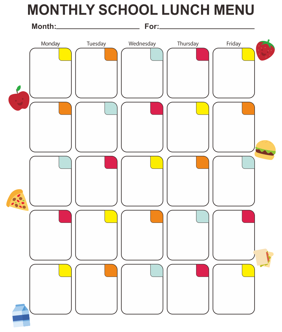 Blank Lunch Menus 10 Free PDF Printables Printablee