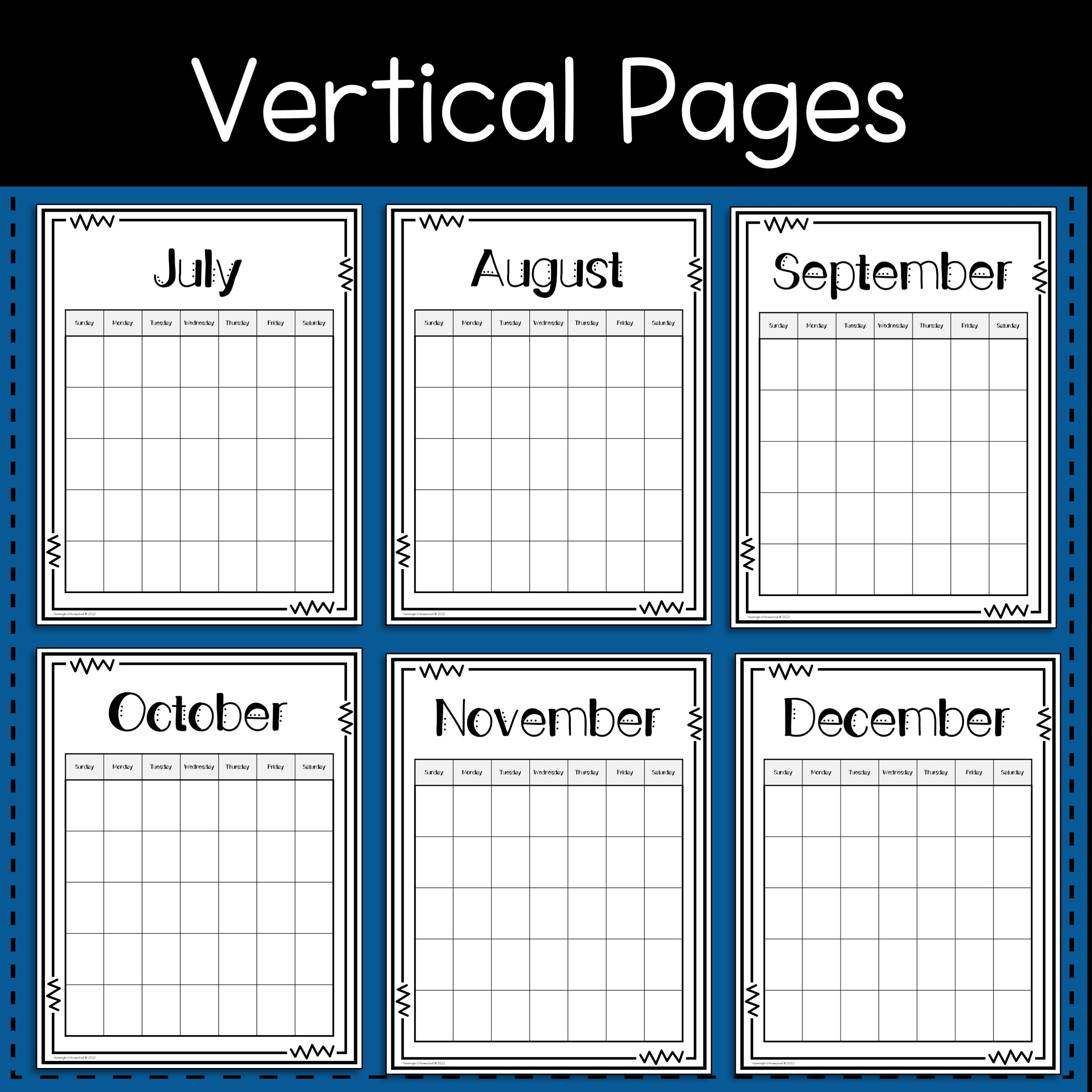 Blank Monthly Calendar Template Printable
