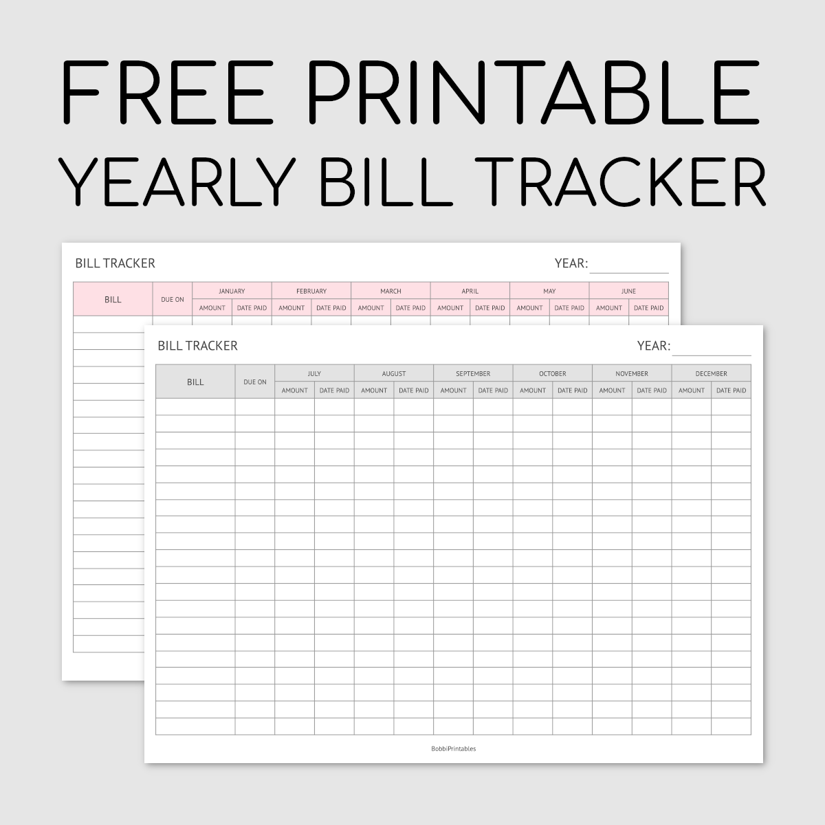 Bill Template Printable