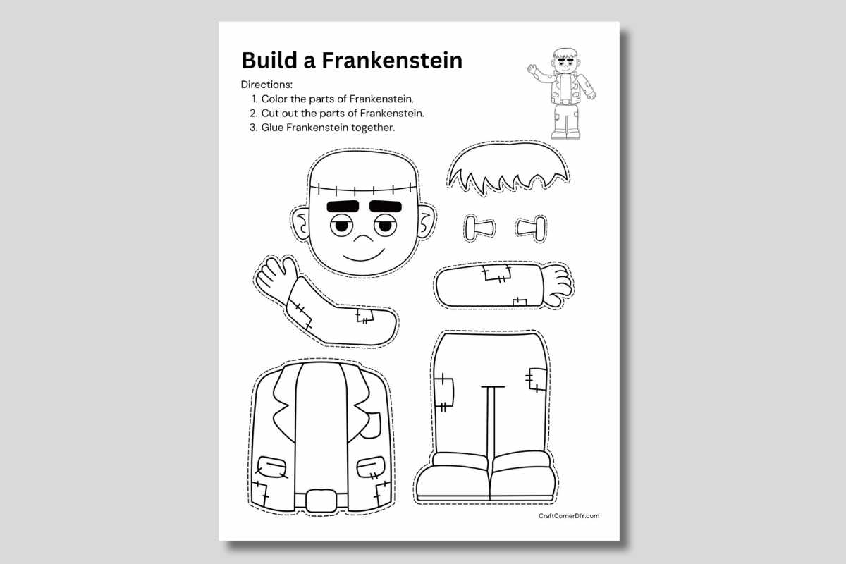 Build A Frankenstein Craft Free Printable Craft Corner DIY