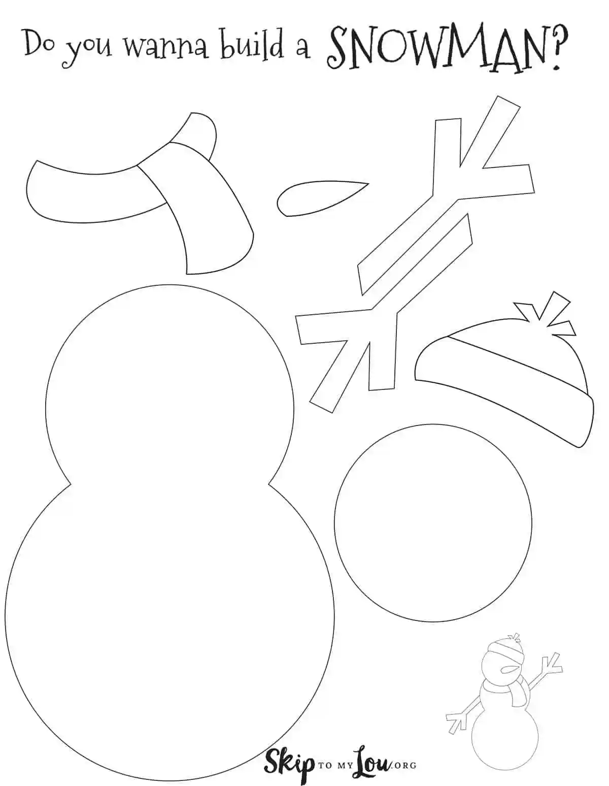 Snowman Template Printable Free