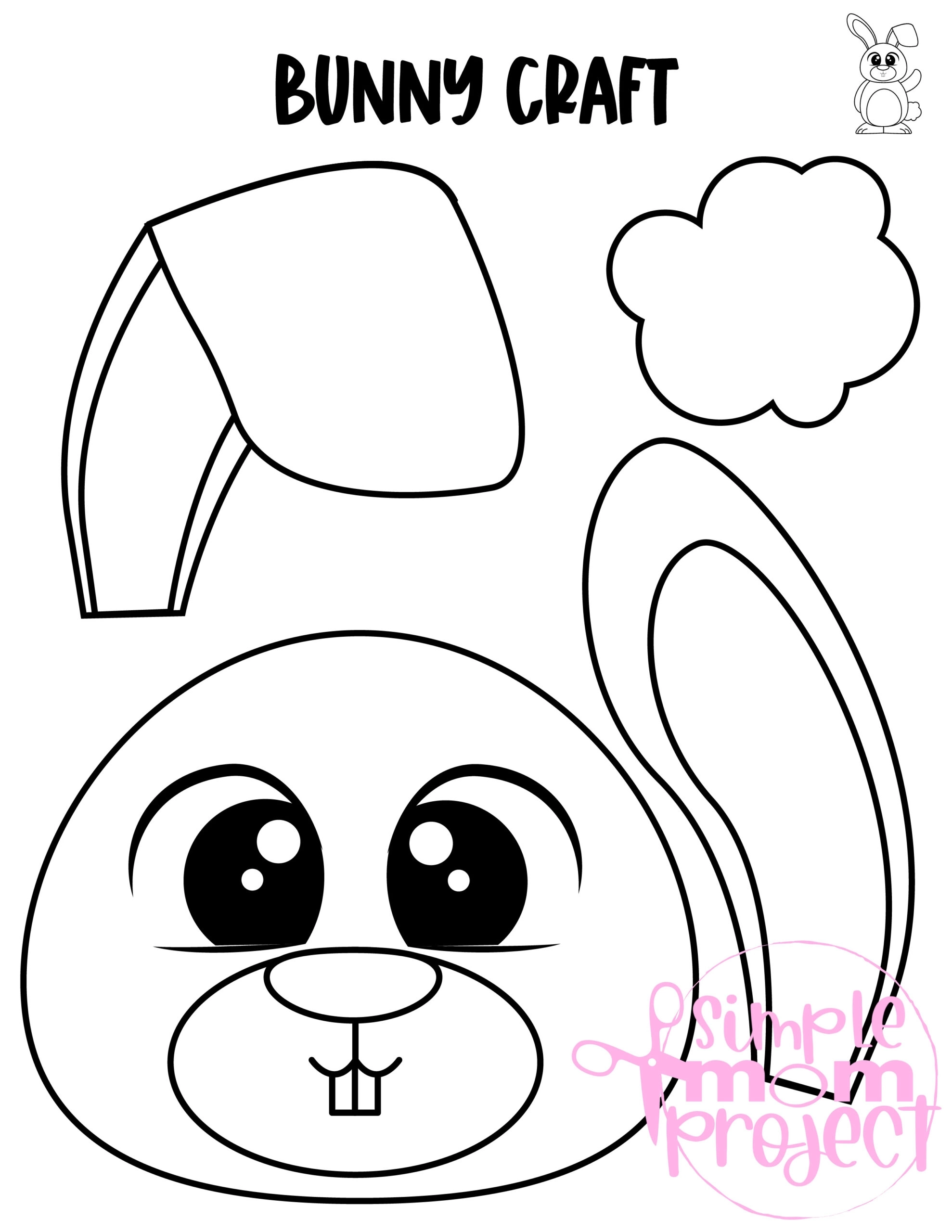 Bunny Rabbit Paper Bag Puppet Craft Template Simple Mom Project Worksheets Library