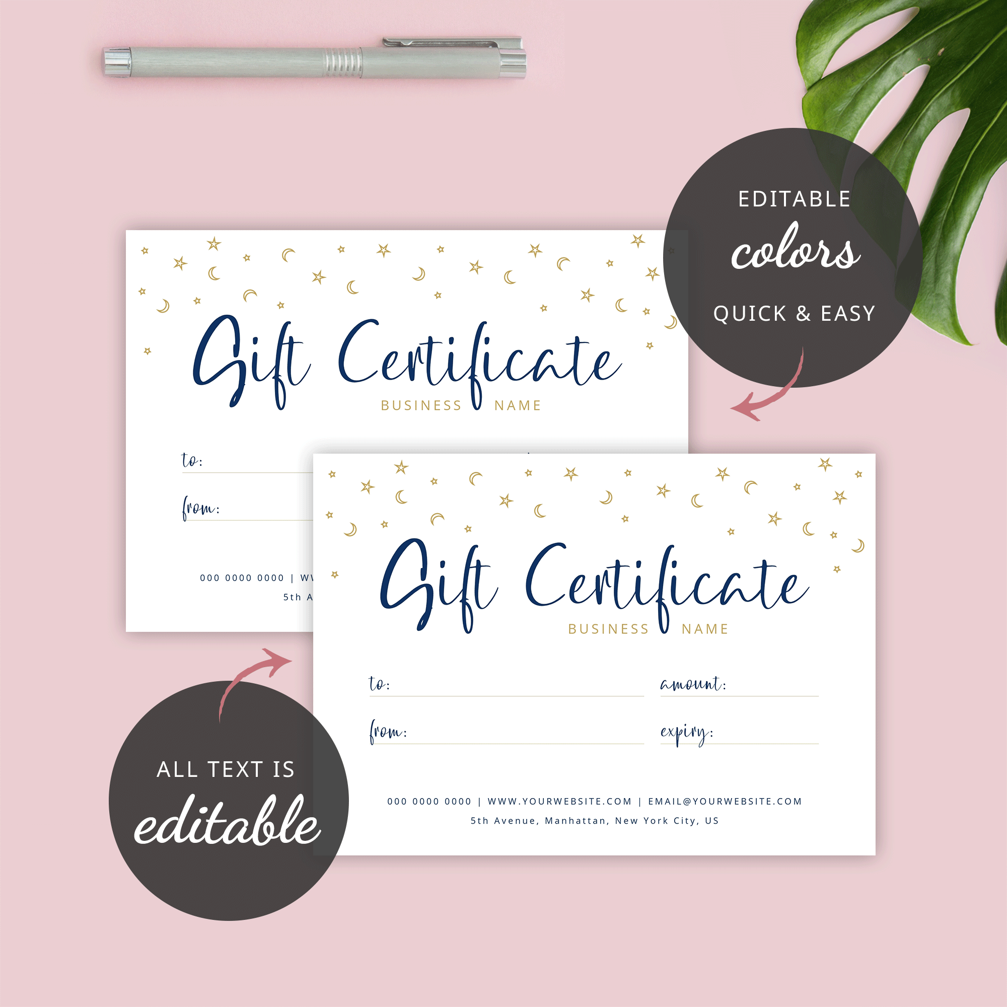 Business Gift Certificate Template Printable Gift Voucher Corjl