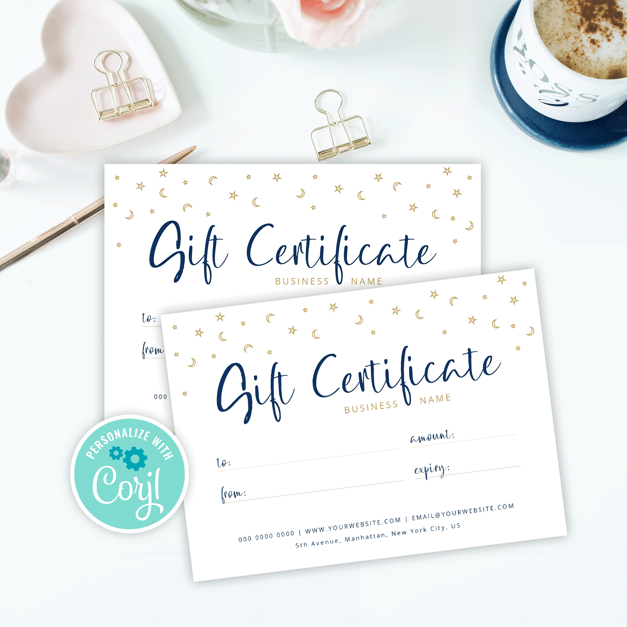 Business Gift Certificate Template Printable Gift Voucher Corjl