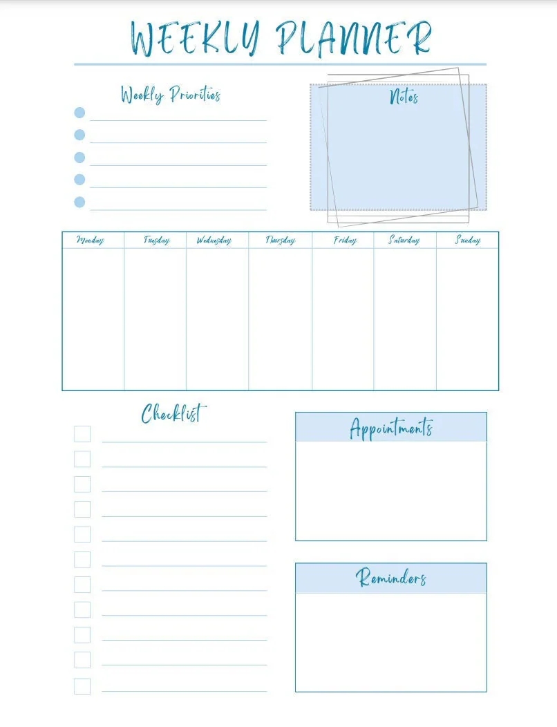 Buy Printable 7 Day Weekly Planner Template Digital 7 Day Weekly Planner Sunday To Saturday Online In India Etsy