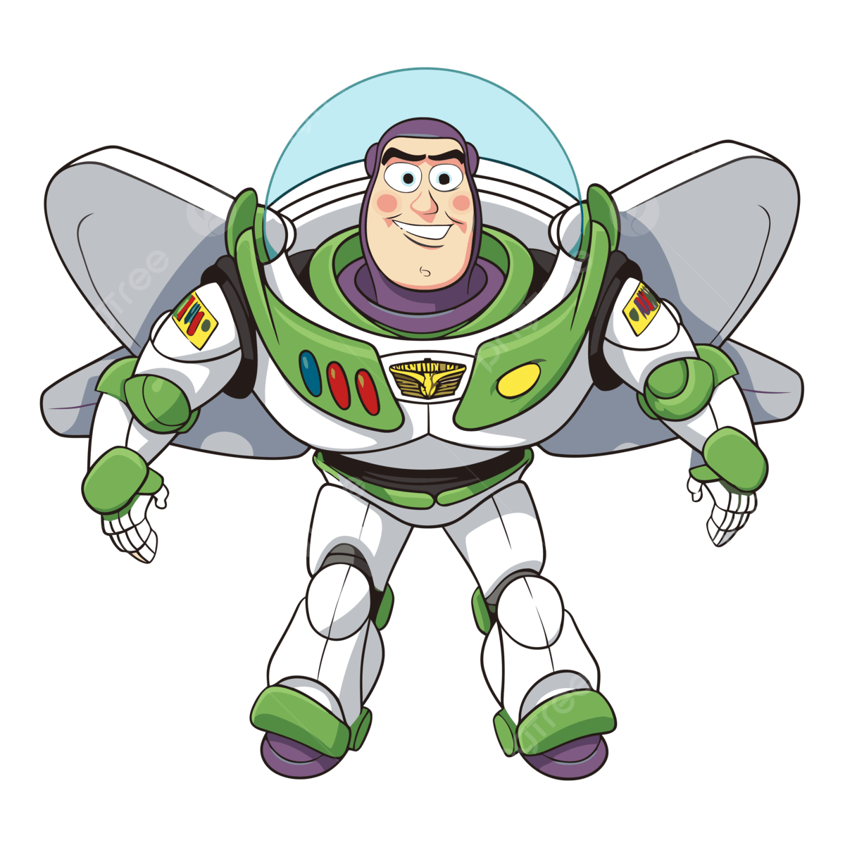 Buzz Lightyear Wing Vector Sticker Clipart Buzz Lightyear The Cartoon Character Is Open With His Arms Stretched Out Sticker Clipart PNG And Vector With Transparent Background For Free Download
