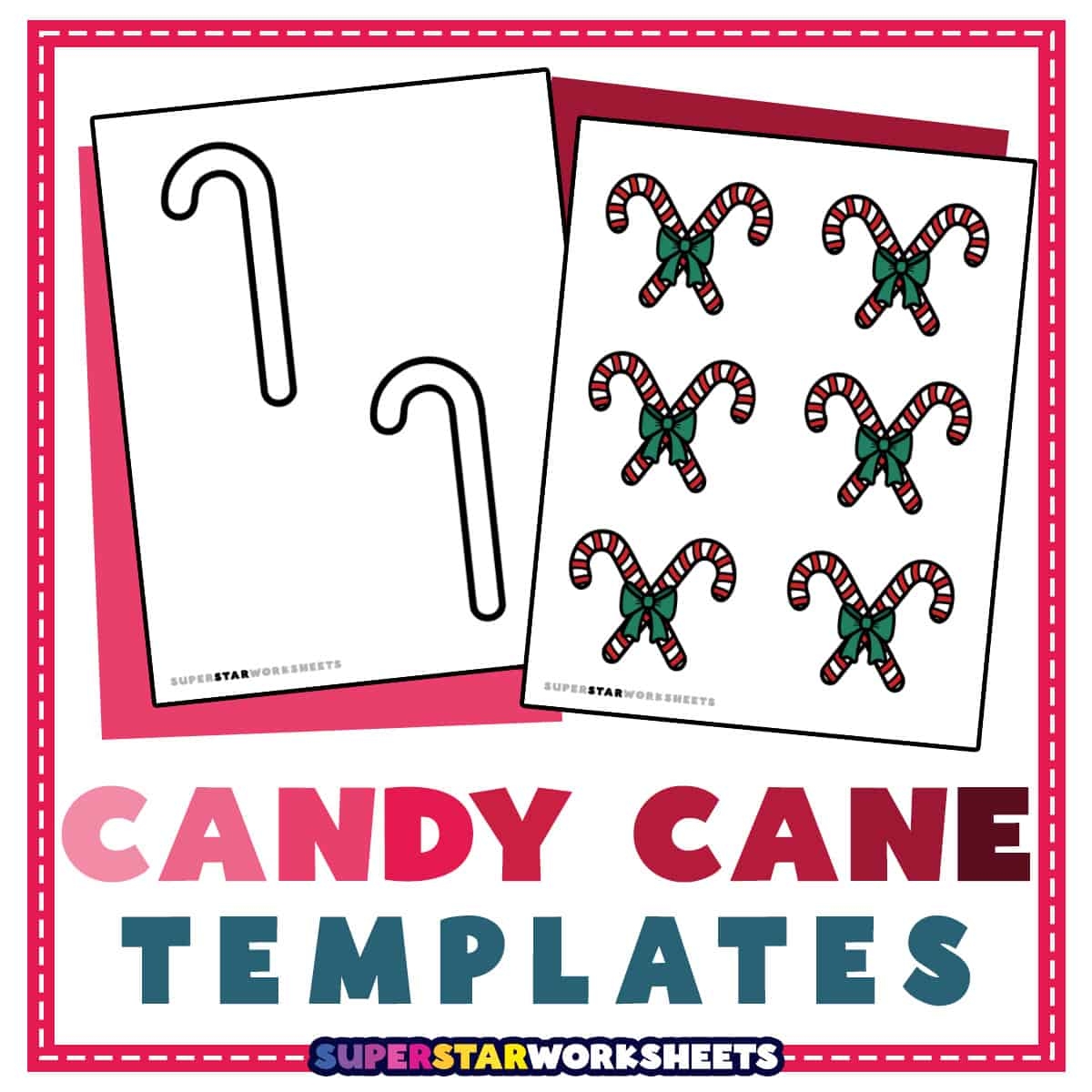 Candy Cane Template Superstar Worksheets