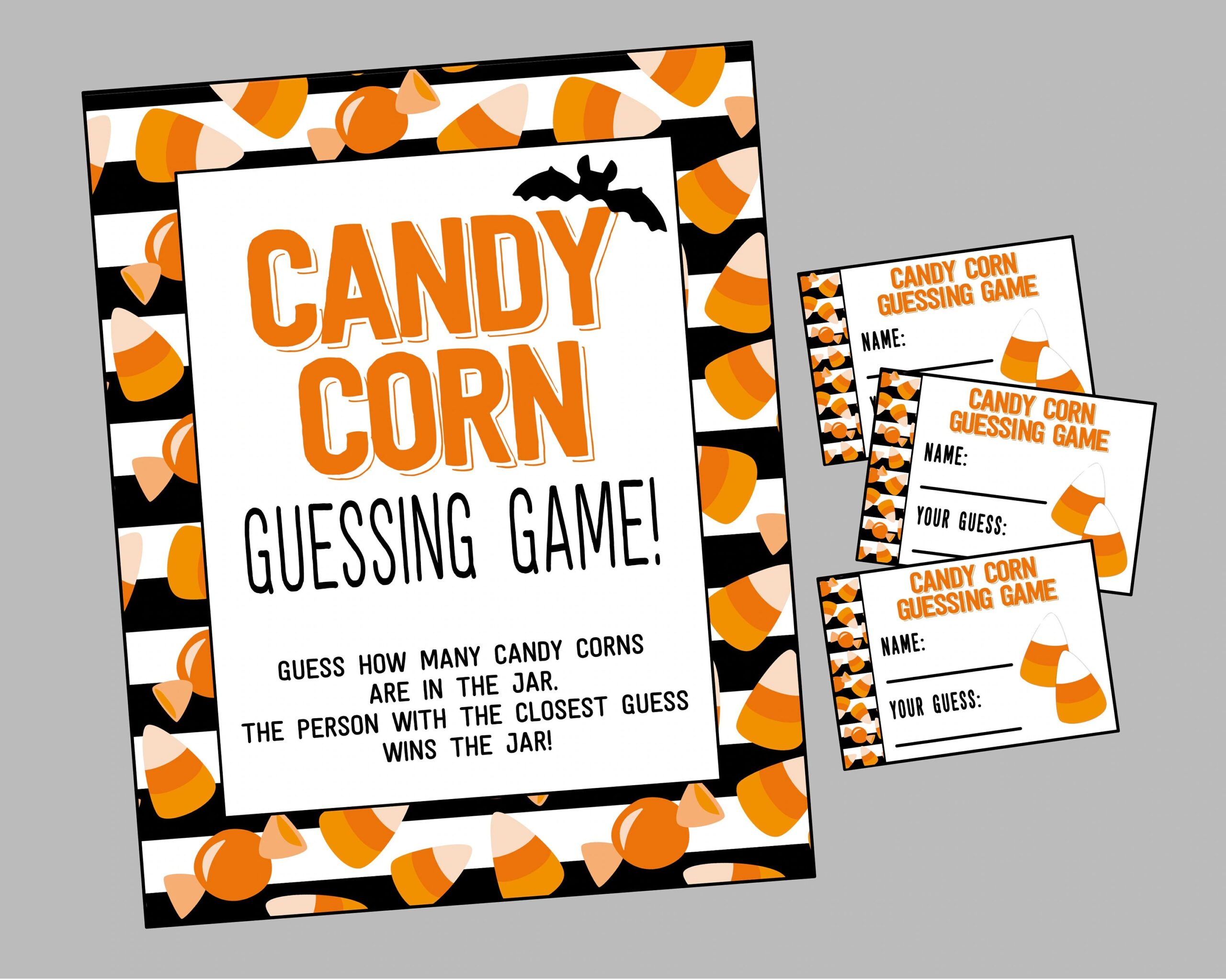 Candy Corn Guessing Game Printable Guess How Many Candy Corns For Halloween And Fall Parties Showers Classroom Instant Digital Download Etsy
