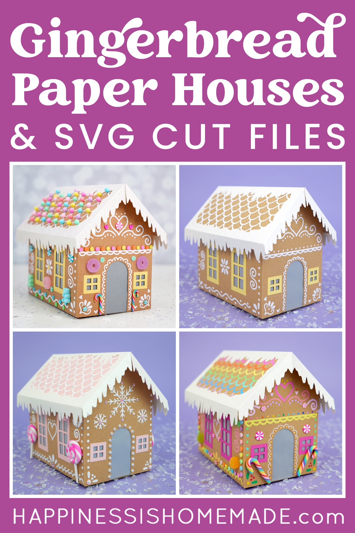 Cardboard Gingerbread Houses SVG Files Happiness Is Homemade