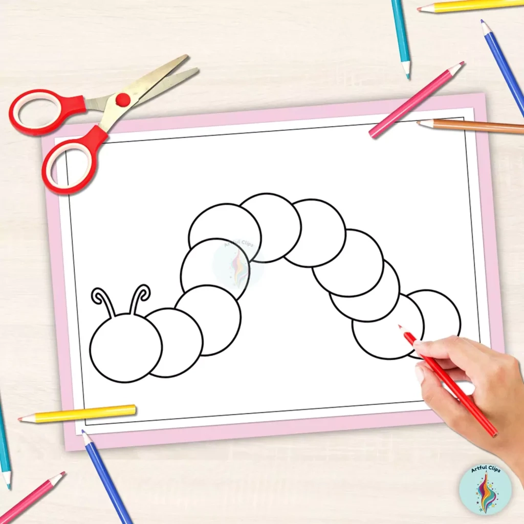 Caterpillar Outline Set Printable Black And White Templates