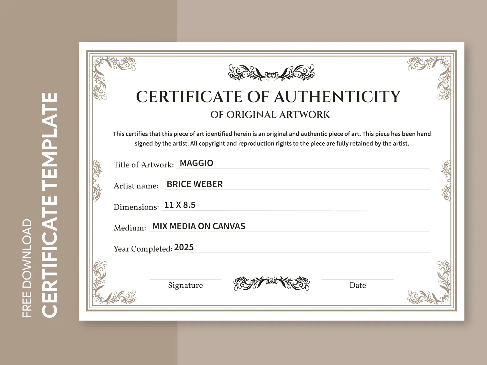Free Certificate Templates Printable