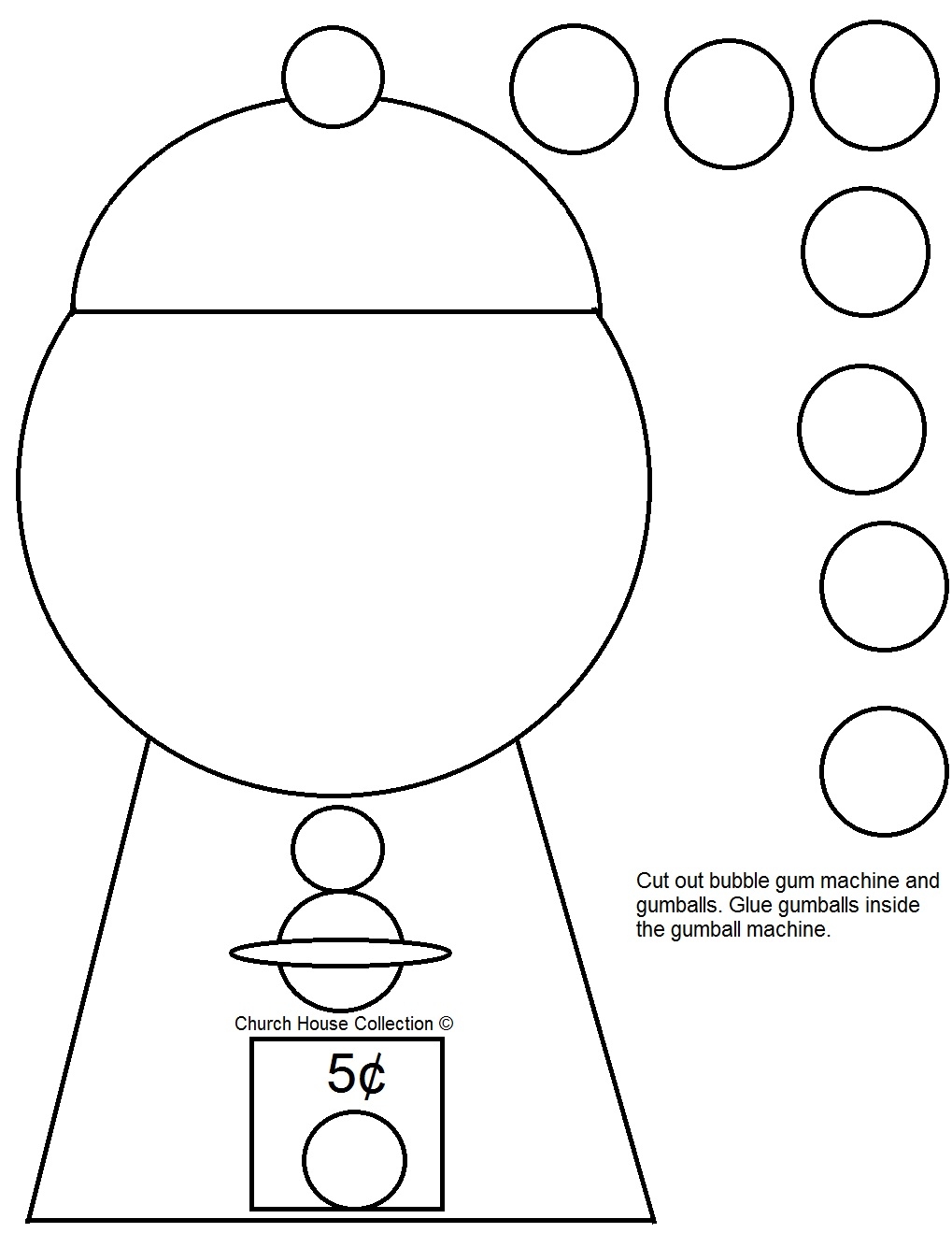 Church House Collection Blog Gumball Machine Cut Out Craft For Psalms 119 103 Bubblegum Machine Crafts For Kids 