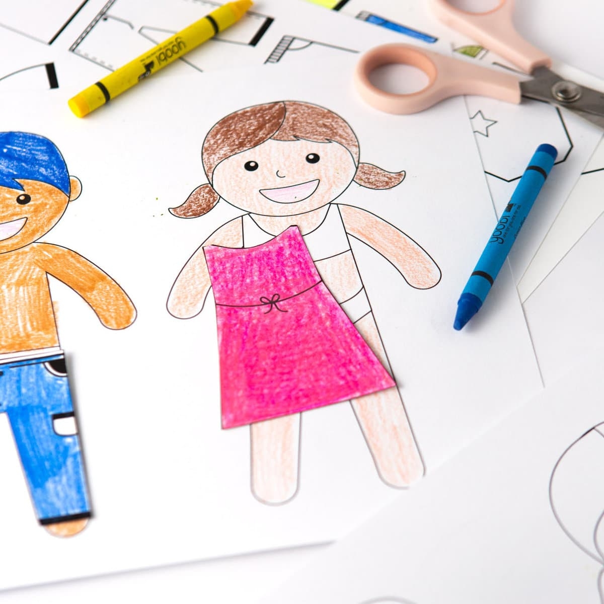 Color Your Own Printable Paper Dolls Design Eat Repeat