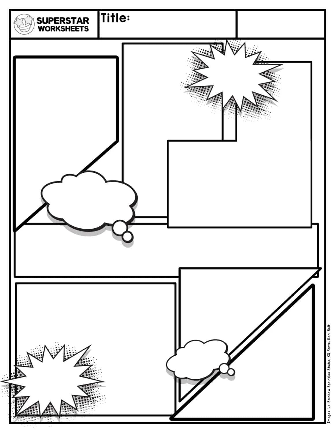 Template For Comic Strip Free Printable
