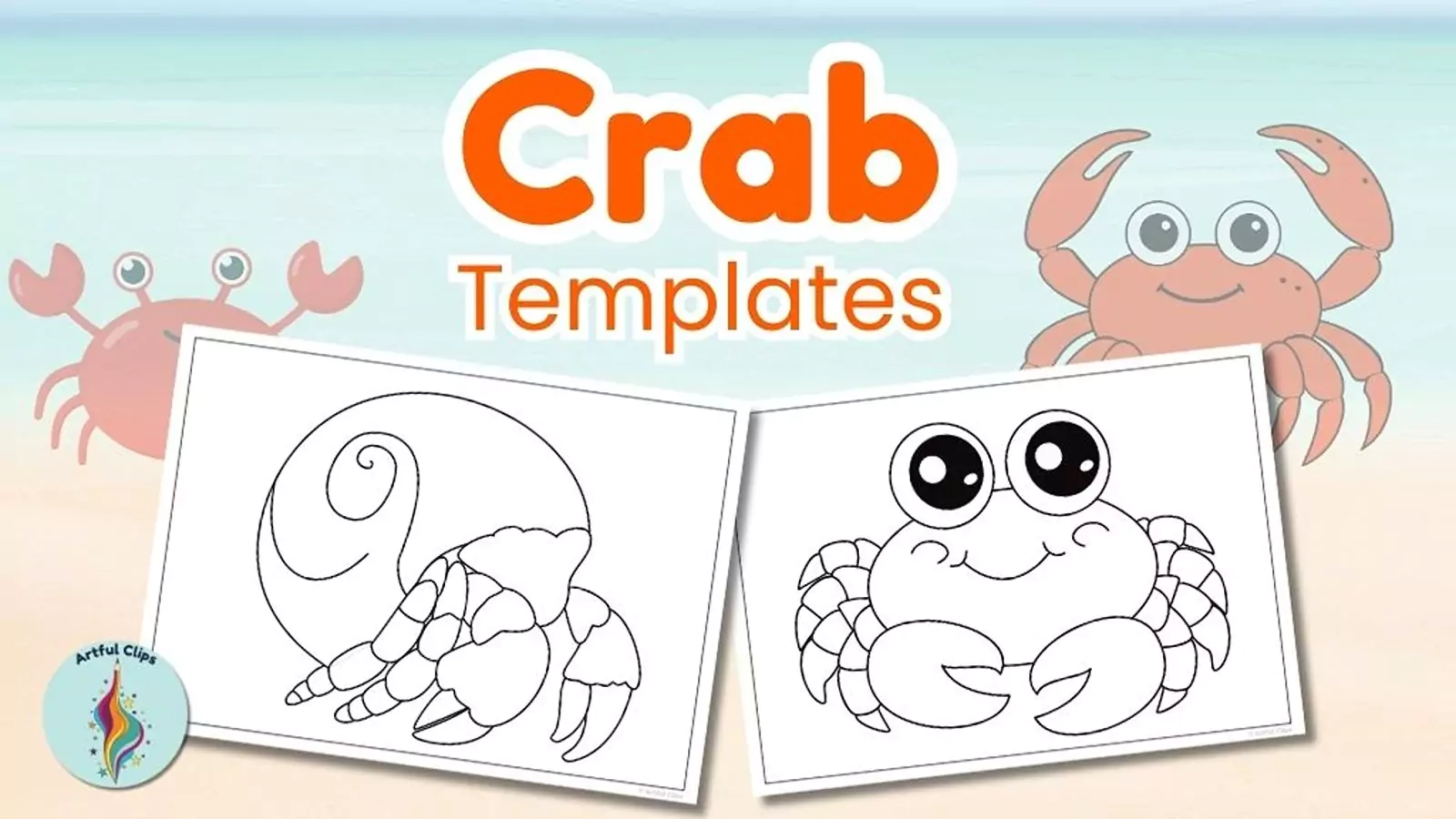 Crab Craft Templates Printable Black And White Outlines