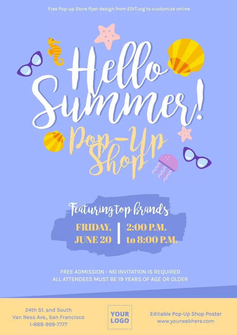 Create Free Pop up Shop Flyer Templates Online