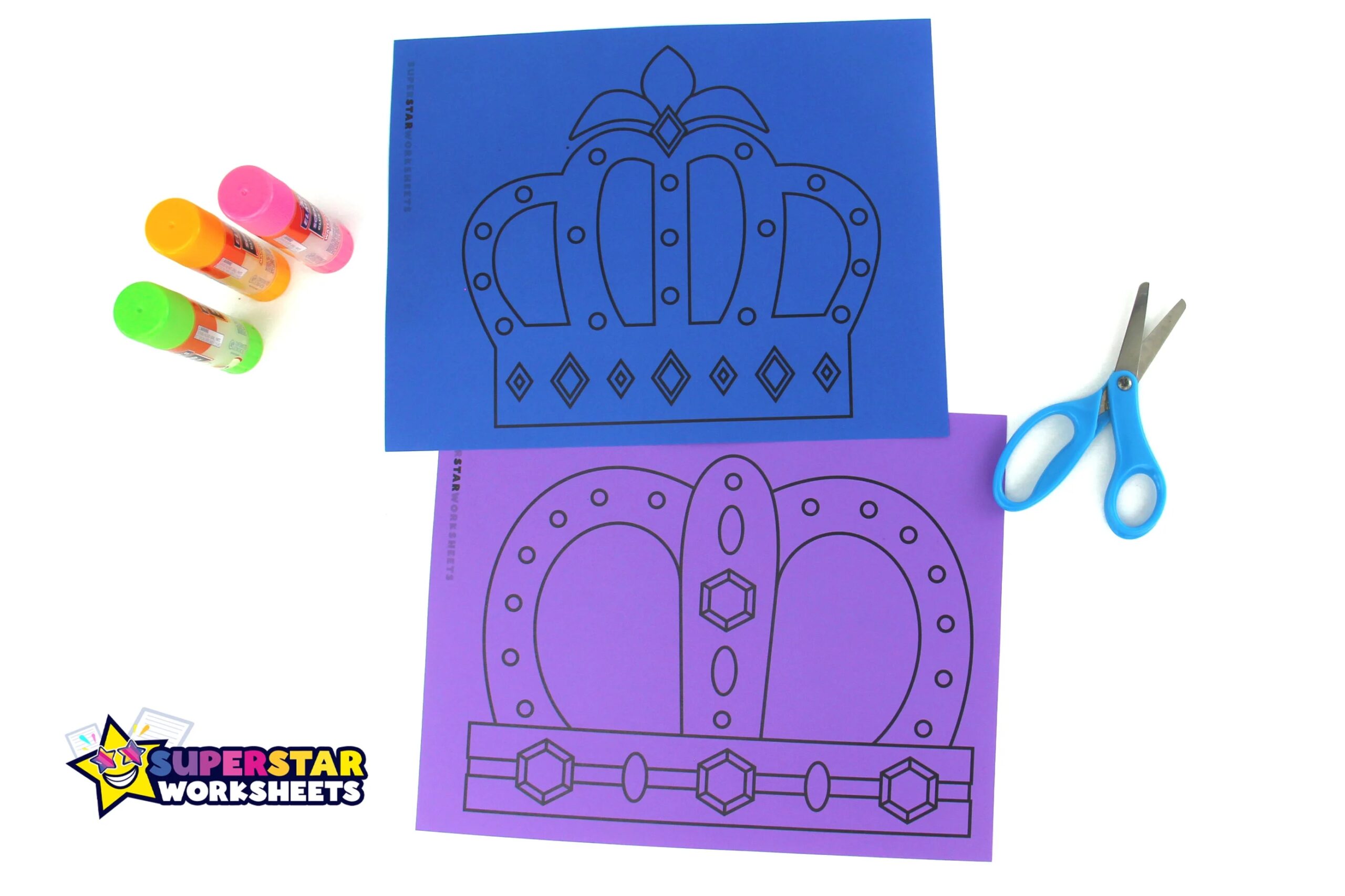 Crown Template Superstar Worksheets