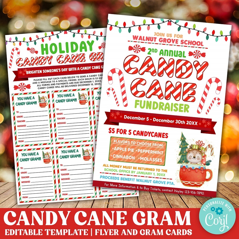 Free Printable Candy Cane Gram Template