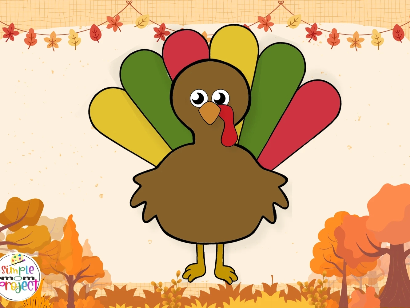 Cut And Paste Turkey Craft For Kids With Free Template Simple Mom Project