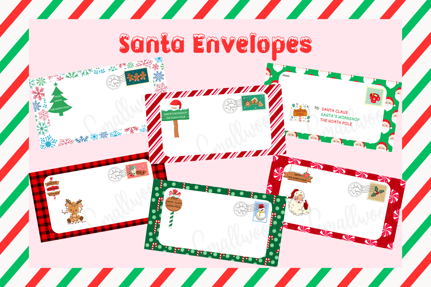 Cute Santa Envelopes Free Printable Cassie Smallwood