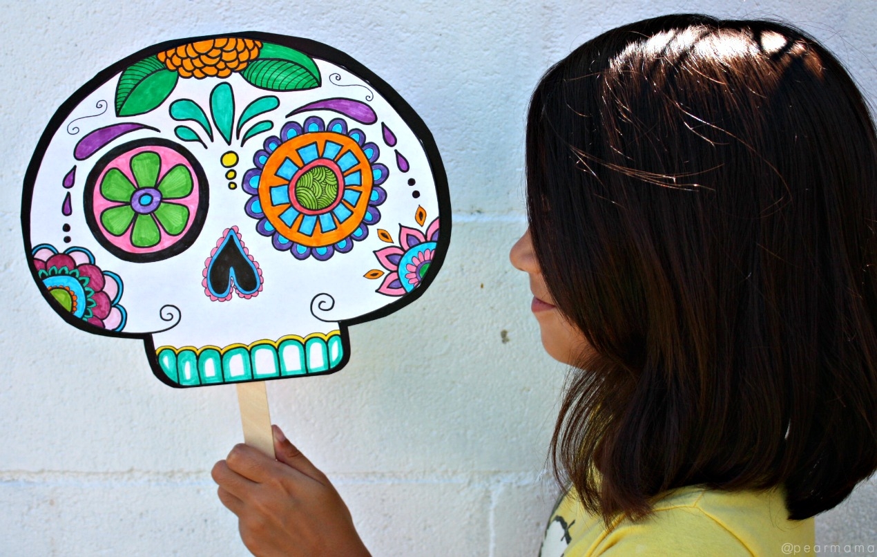 Free Printable Sugar Skull Mask Template