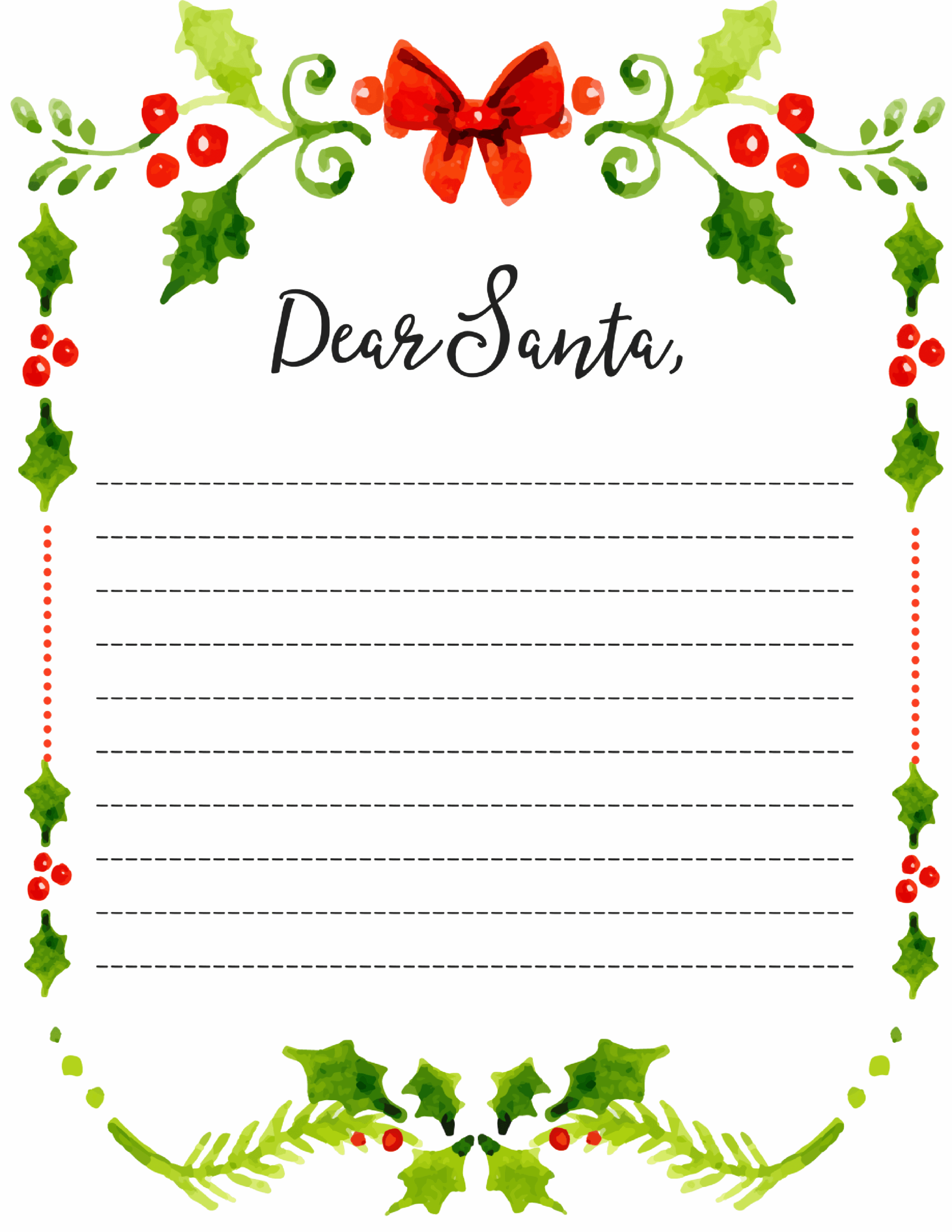 Dear Santa Fill In Letter Template Momdot