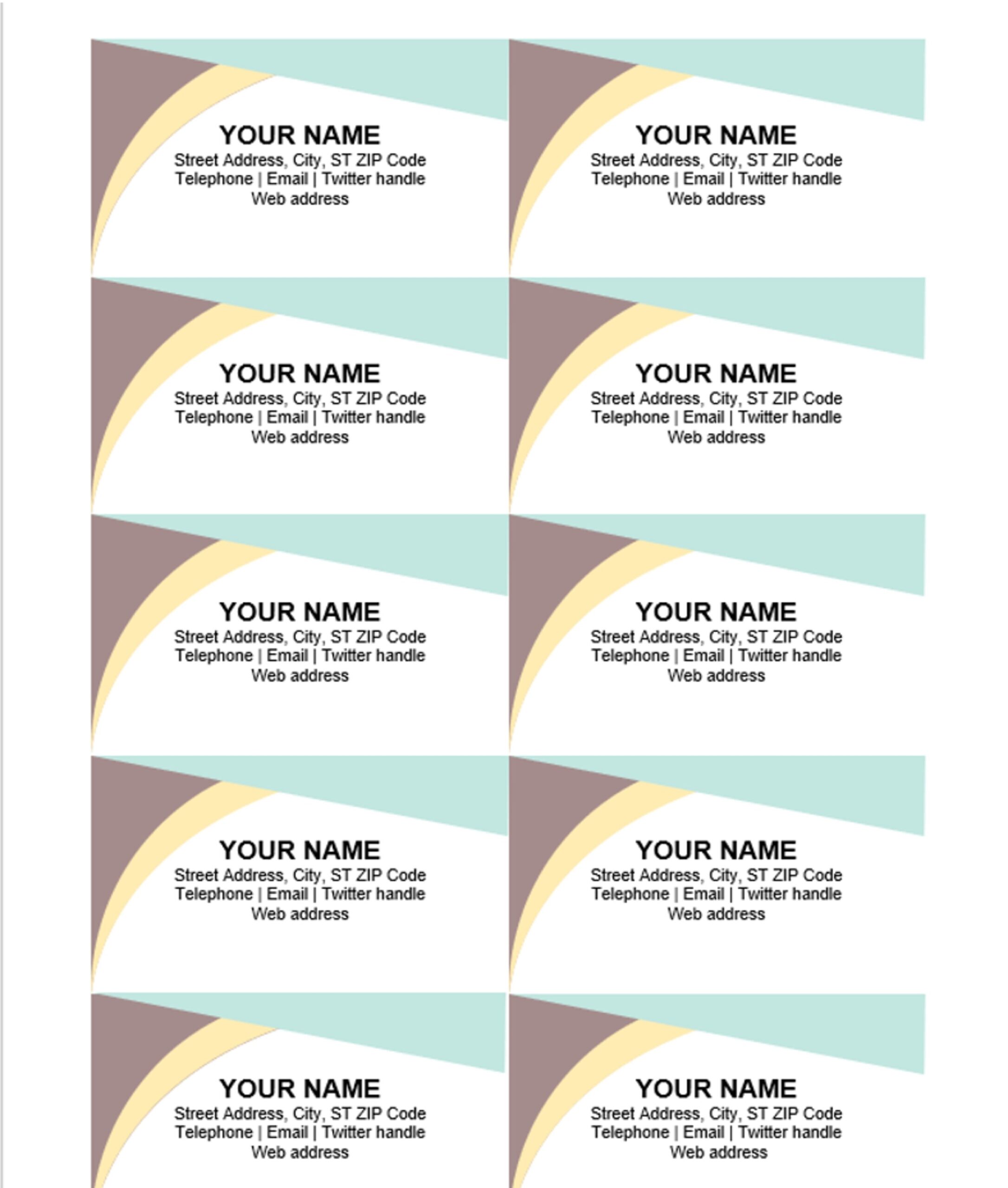 Free Printable Calling Card Template