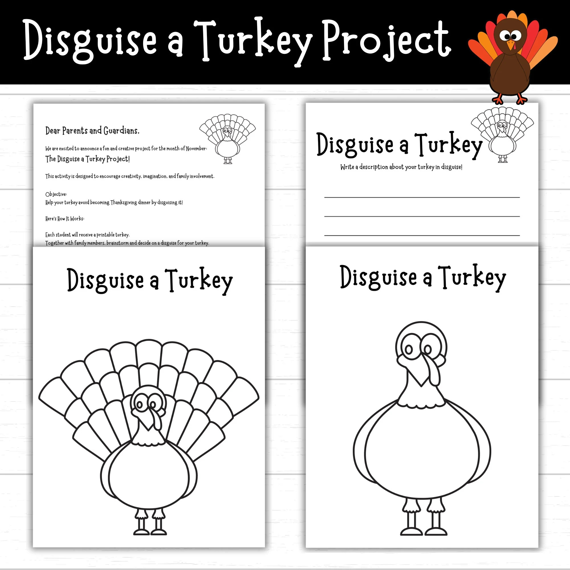 Free Printable Blank Disguise A Turkey Template