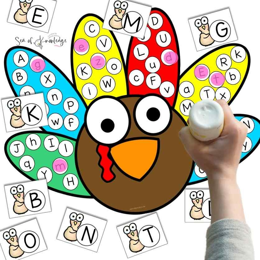 Disguise Turkey Template Alphabet Game