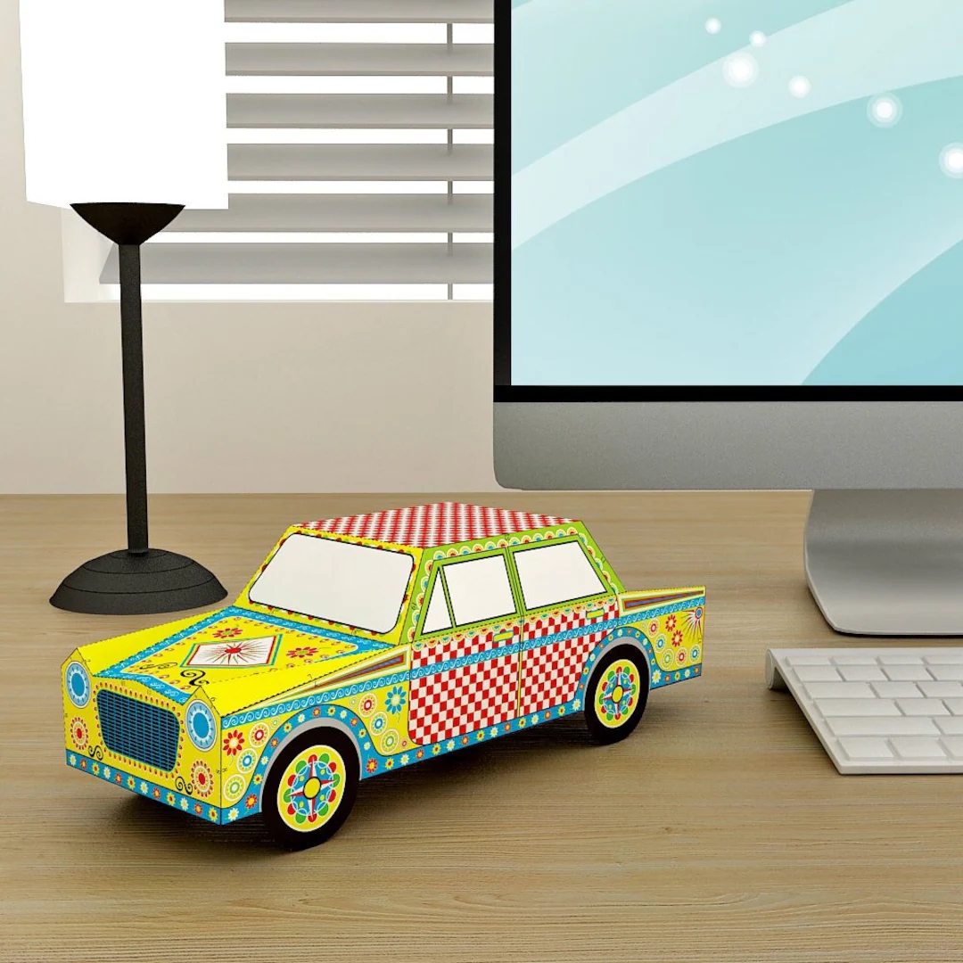 DIY Printable Paper Car Model 3d papercraft Instant Digital Download PDF Paper Model diy Projects origami Car cut And Fold 3d Car Model Etsy