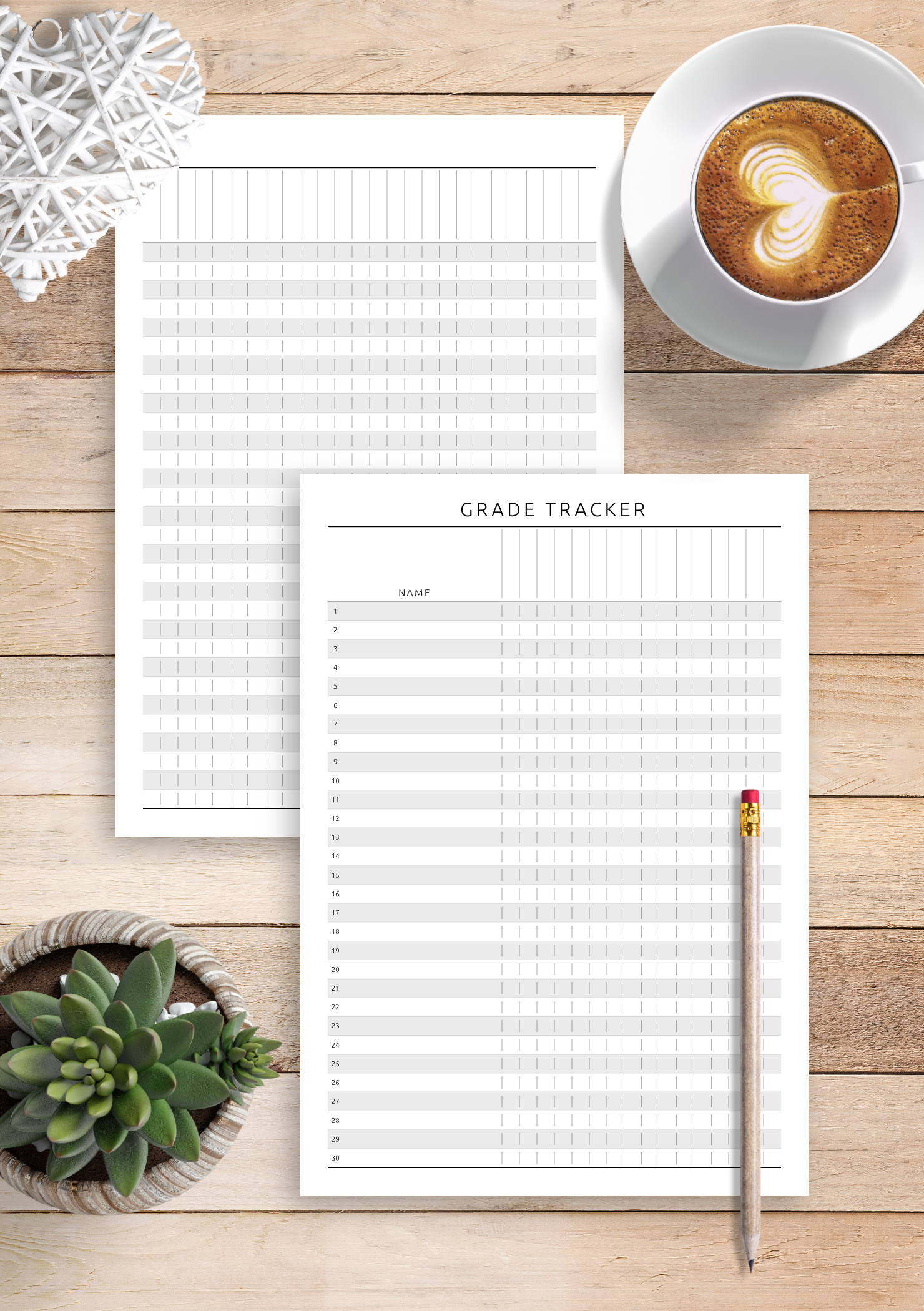 Download Printable Gradebook Template Original Style PDF