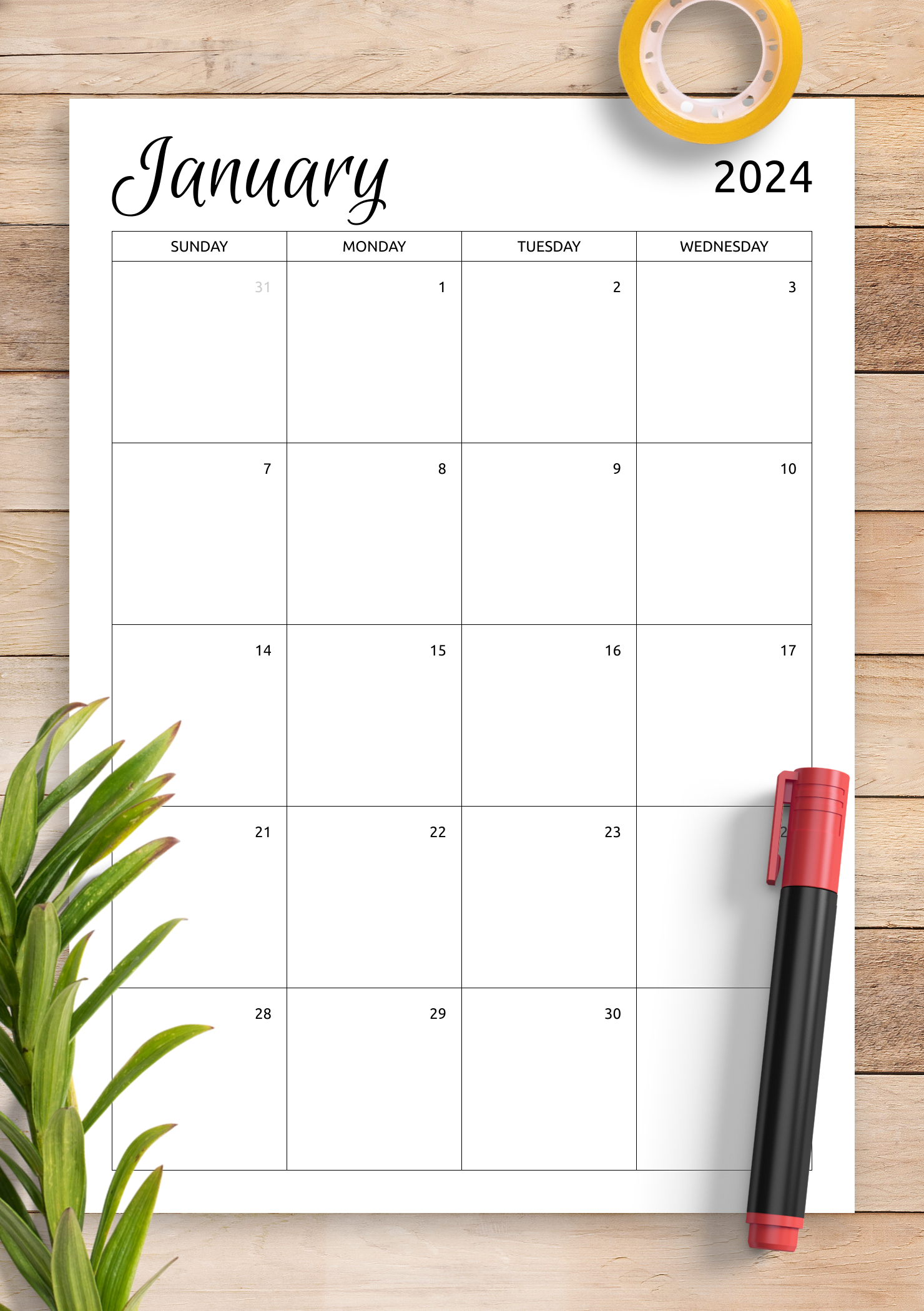 Printable Monthly Calendar Templates