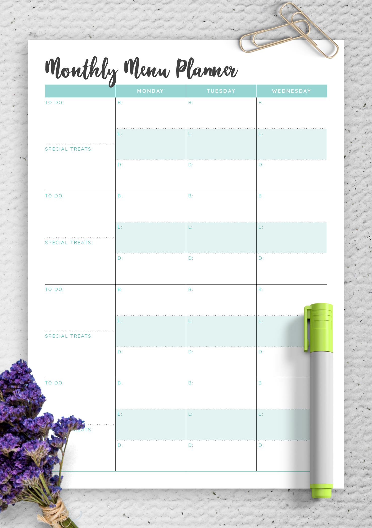 Free Printable Menu Templates Pdf