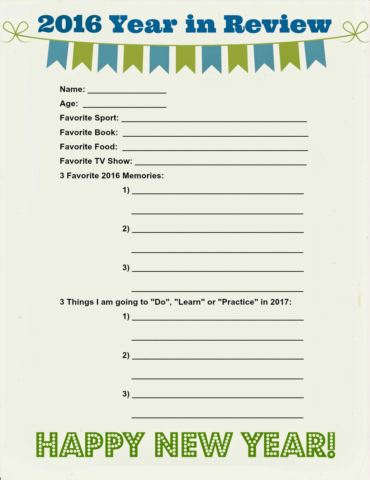 East Coast Mommy 2016 Year In Review free Printable 