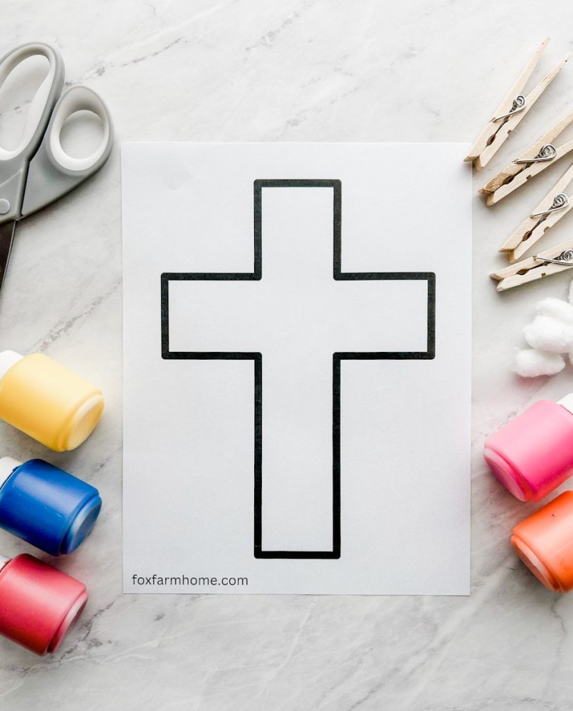 Easter Cross Craft For Kids Free Printable Cross Template Fox Farm Home