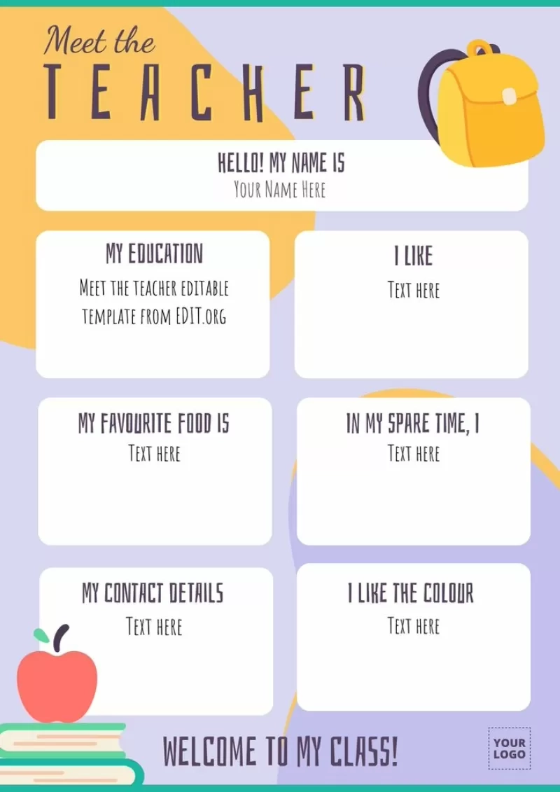 Edit Free Meet The Teacher Templates To Print