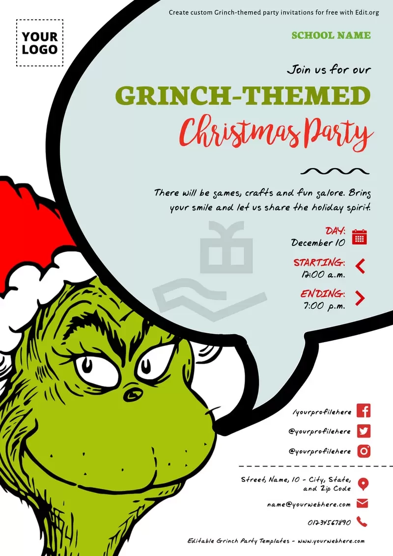 Free Printable Grinch Template