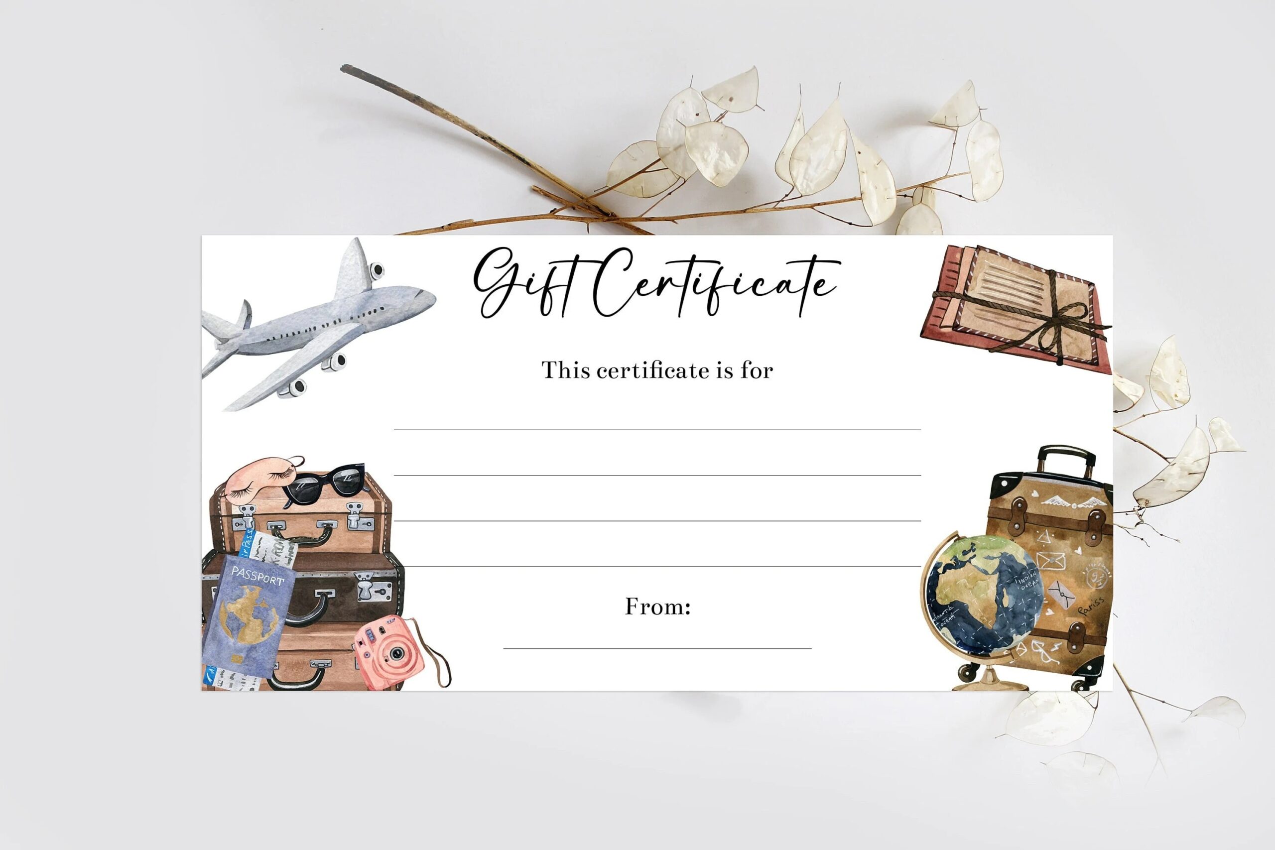 Editable Travel Gift Certificate Voucher Template Weekend Trip 